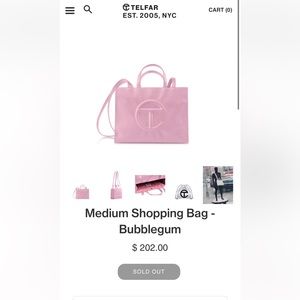 Telfar medium bubblegum shopping bag